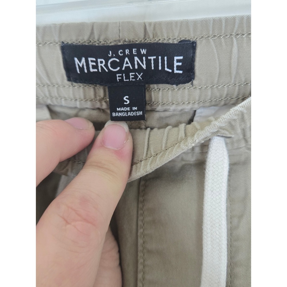J.Crew Mercantile Flex Jogger Pants Mens Small Khaki Tan Elastic Waist Chinos - Picture 2 of 4